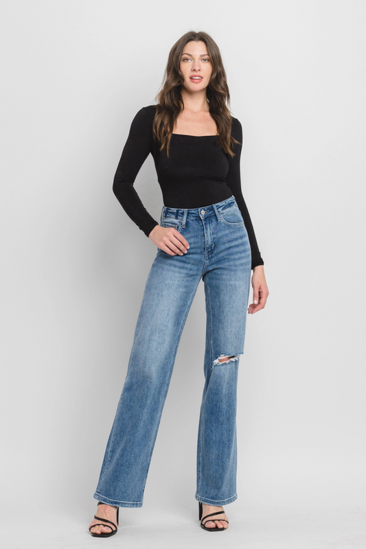 90's Vintage Super High Rise Flare Jeans V3087|3546