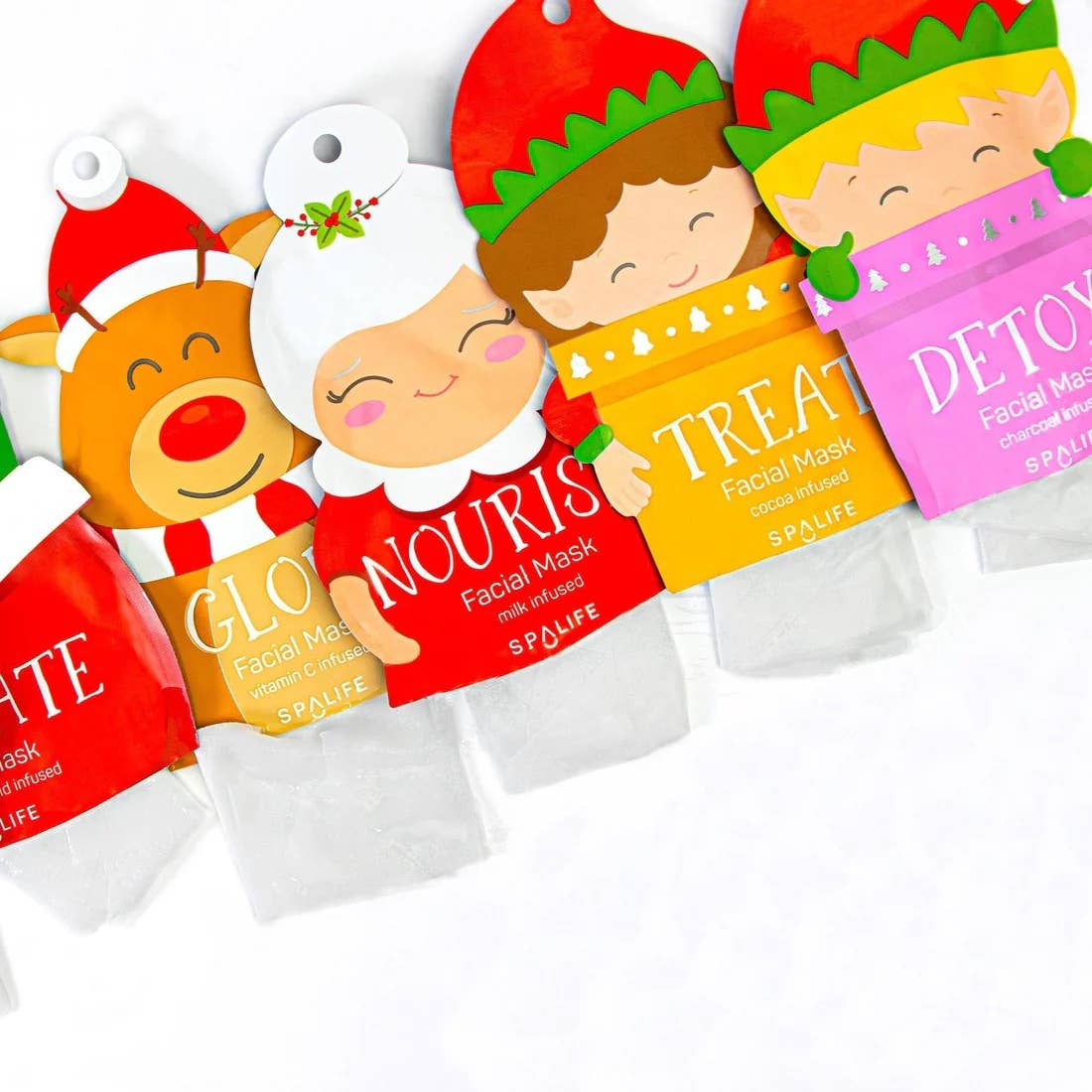 Christmas Holiday Santa's Squad 12 Piece Sheet Mask Gift Set