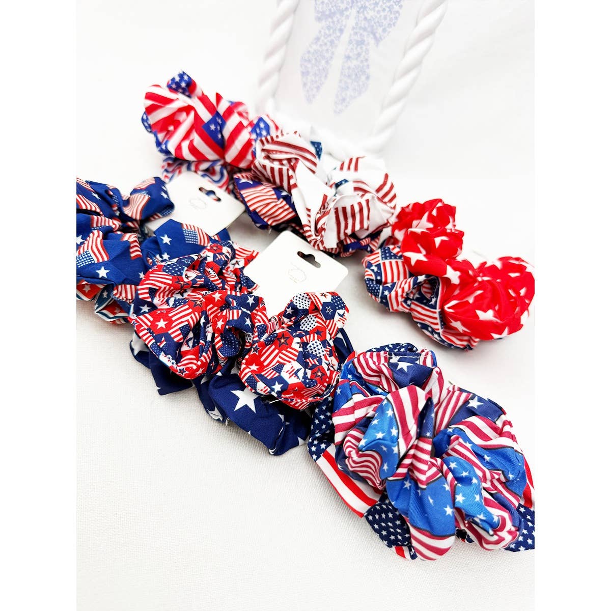2pc Set American Flag Theme Hair Tie Set