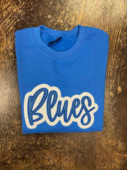 Blues Double Applique Crewnck|8592