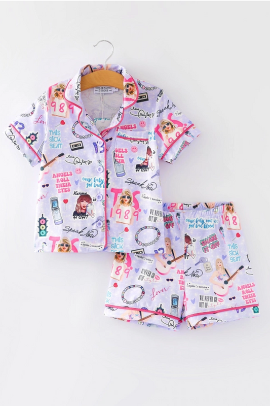 Swiftie Girl Purple PJ Shorts Set|6155
