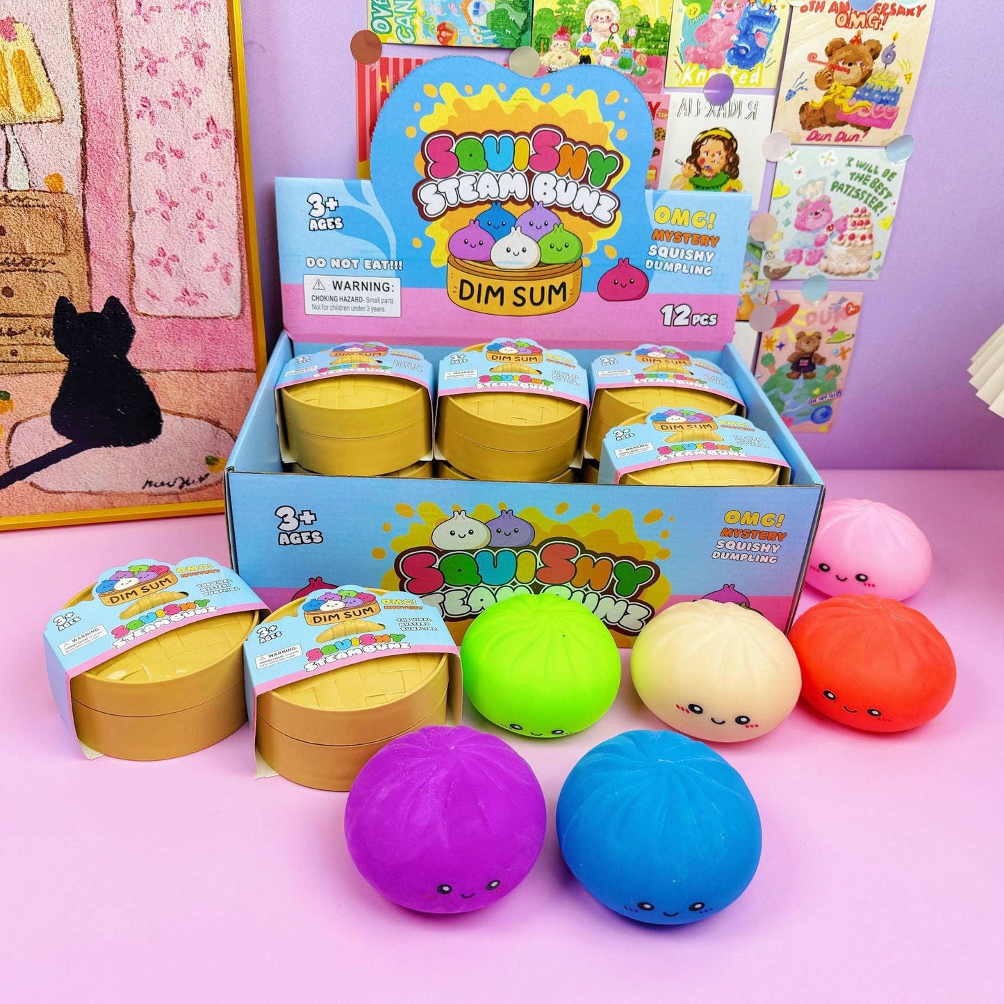 Solid Color Dumpling Shape Squishy Slow Rising Stress Toy