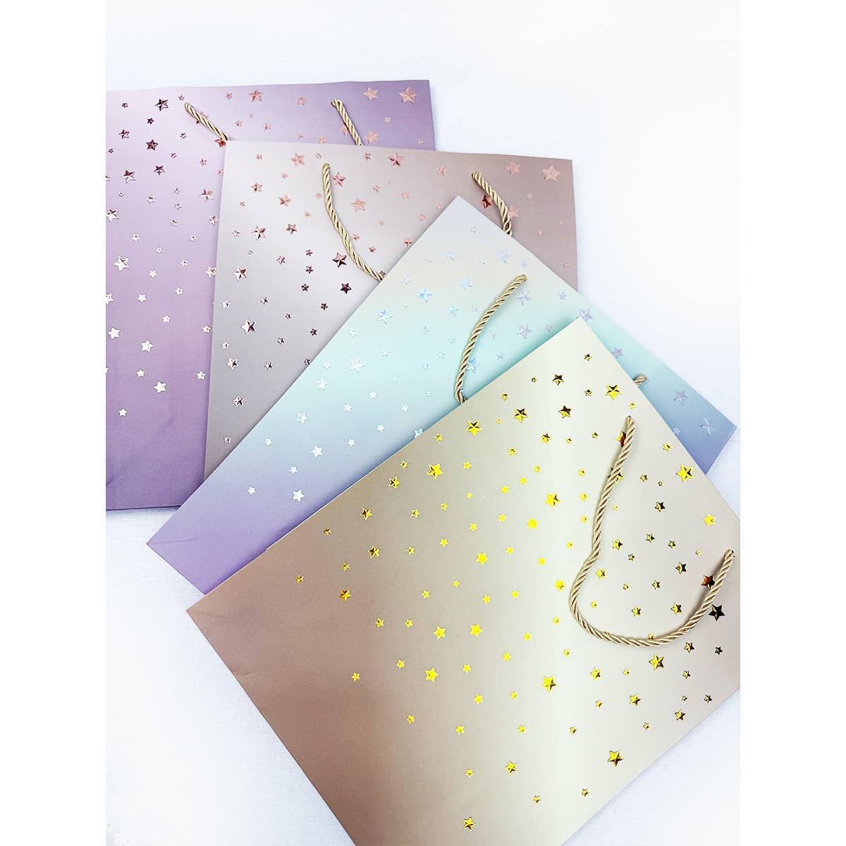 Ombre Star Design Embossed Gift Bag
