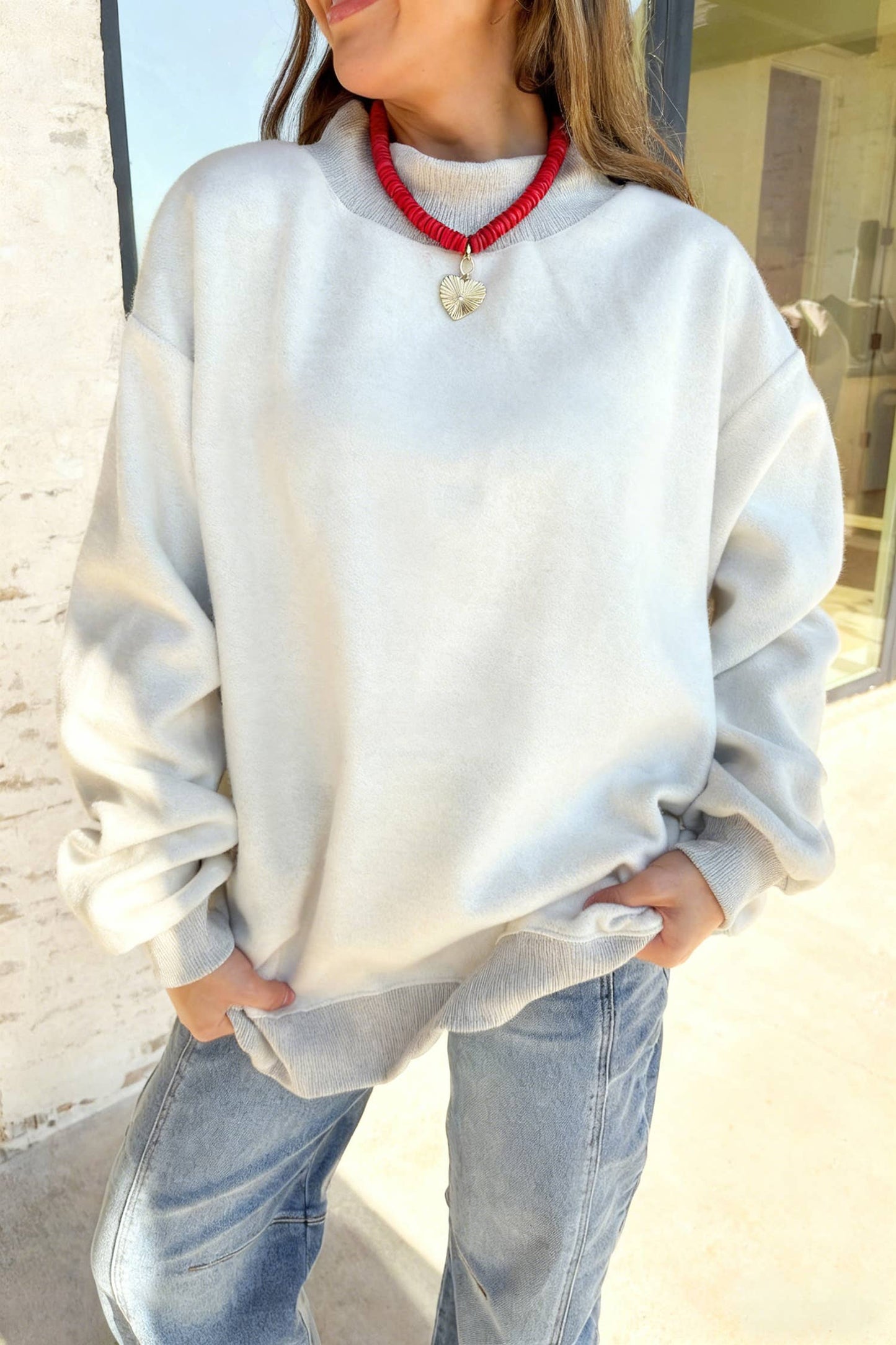 66 Game Day Oversize Reversible Mock Neck Sweatshirt (S-XL)