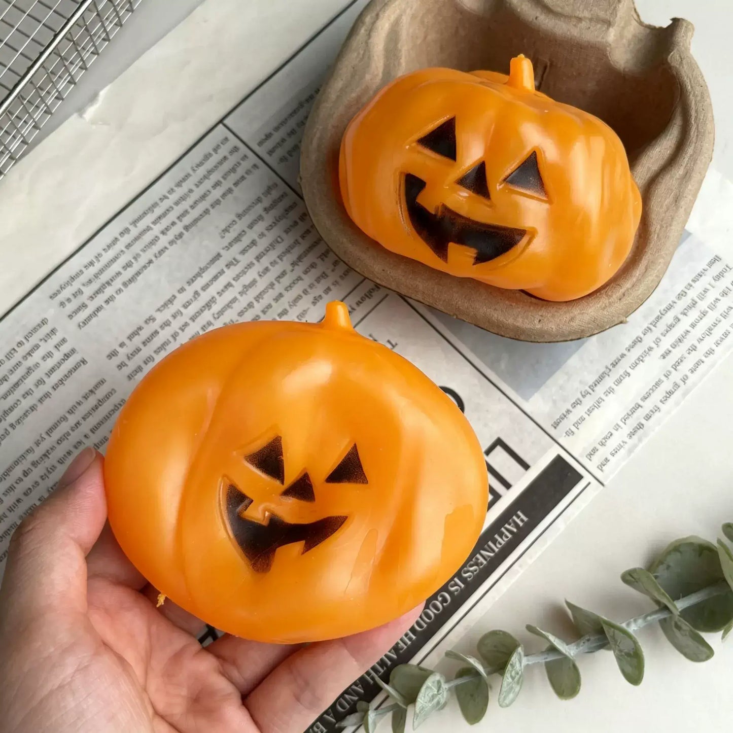 Moldable Halloween Pumpkin Stress Relief Squeeze Toy