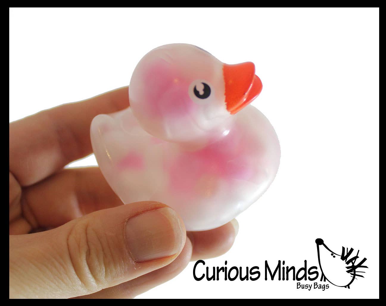 1 Pom Pom Filled Regular 2" Rubber Ducks - Rubber Duckies -