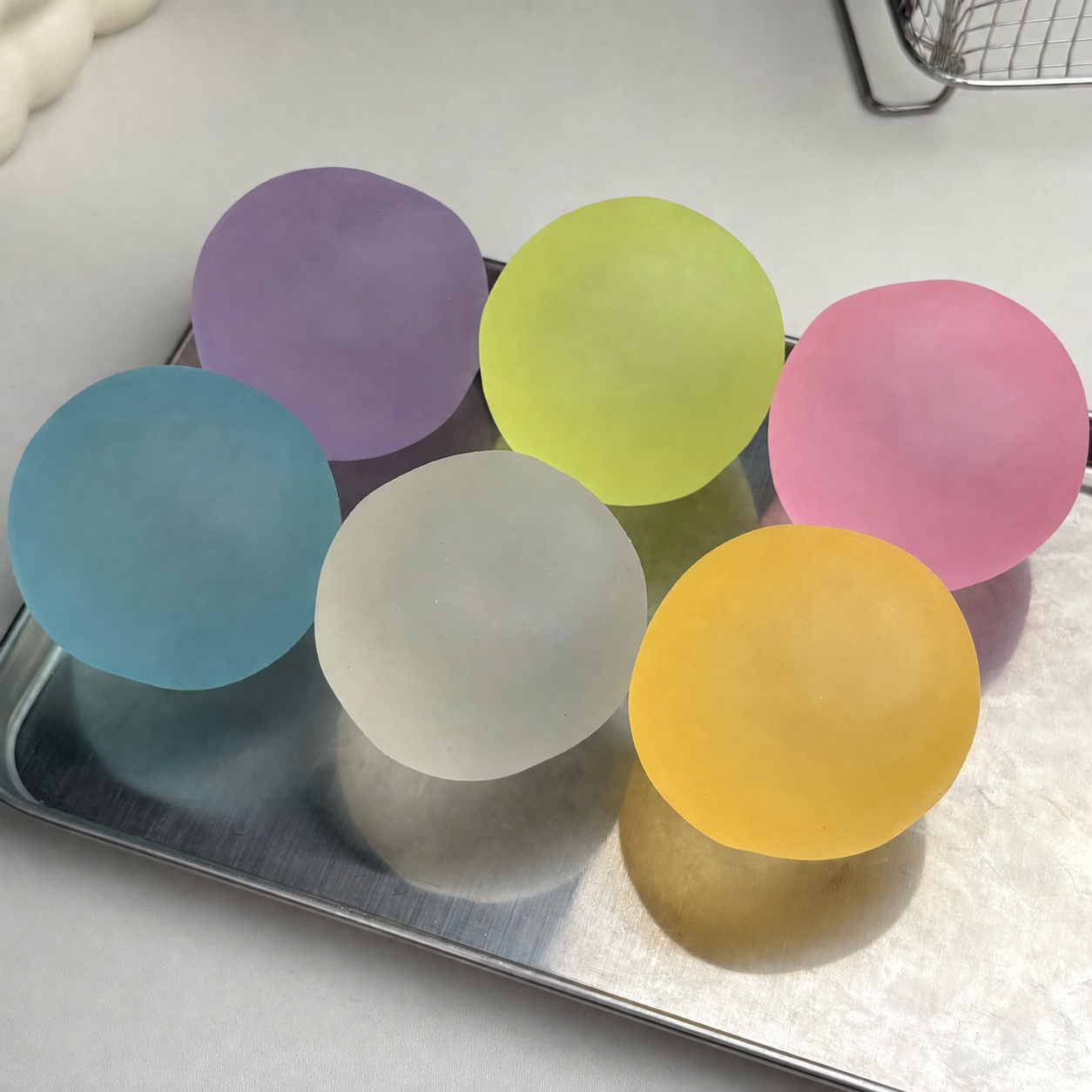 Moldable Frosted Coconut Oil–Style Squishy Stress Ball