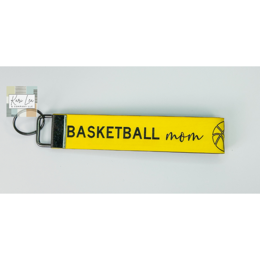Leather Wristlet - Basketball Mom (Yellow)|8372