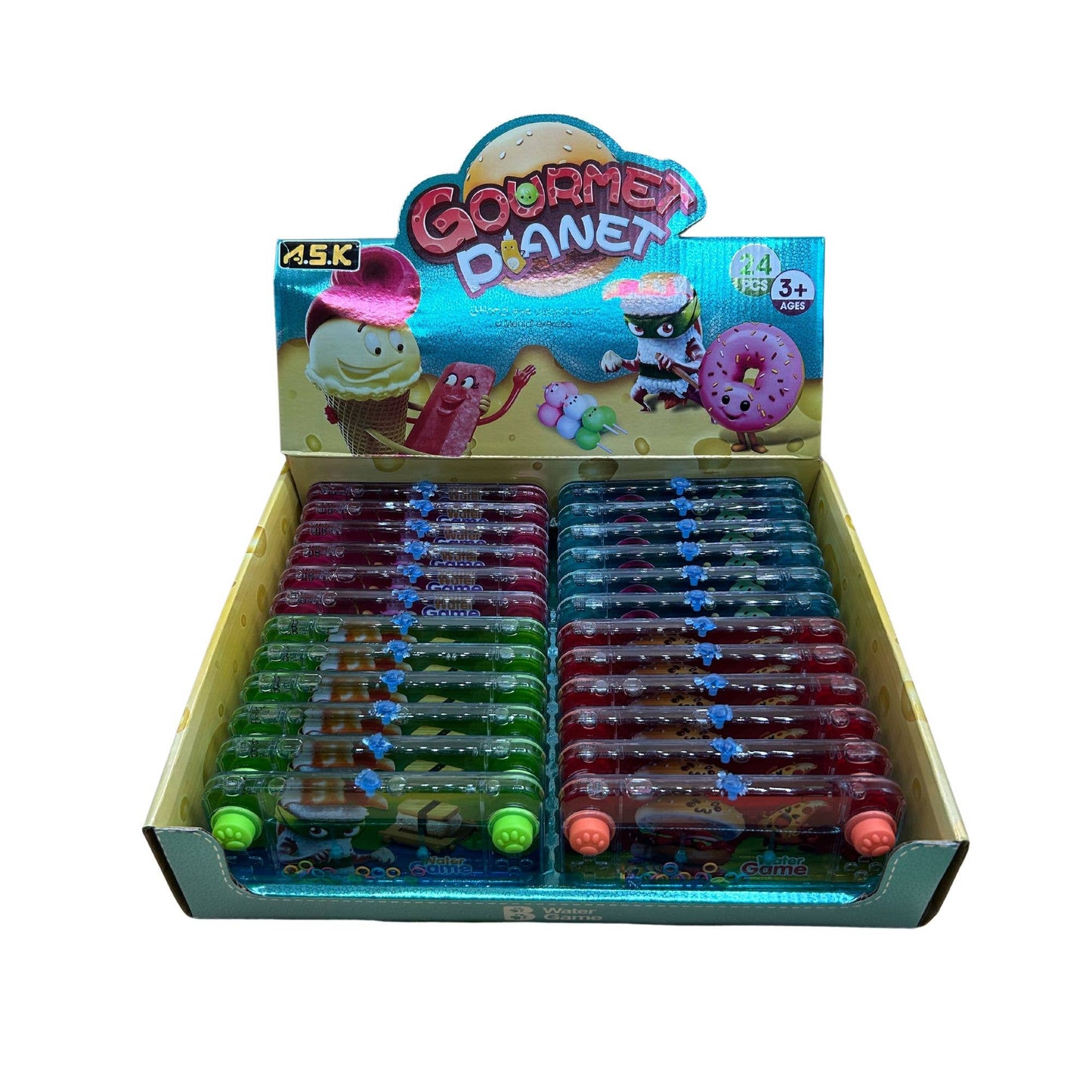 A.S.K WaterPad Game Food Series 24 CT Counter Display