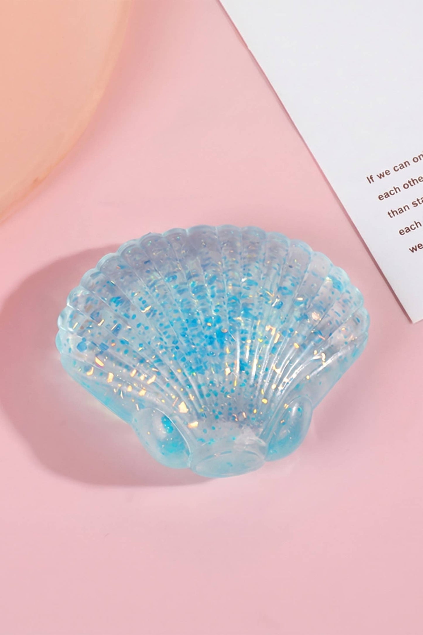 Seashell Shaped Glitter Squishy Stress Relief Squeeze Toy