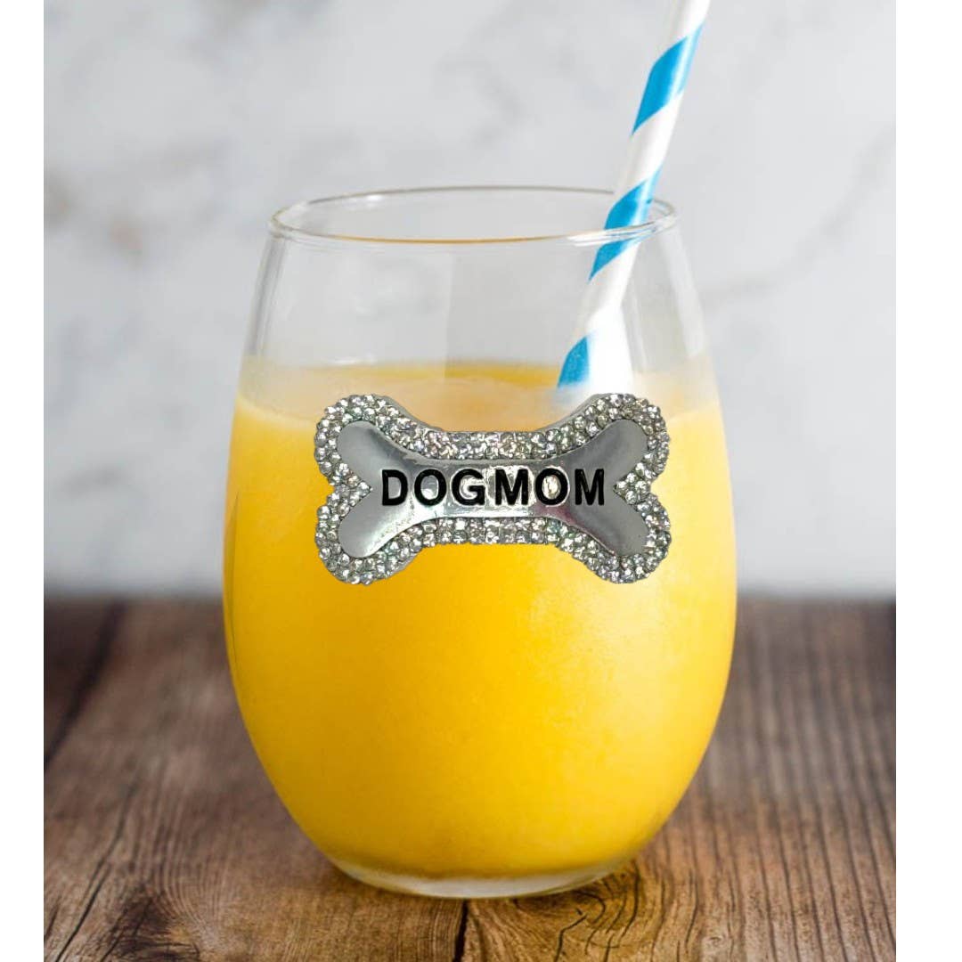 Dog Mom Stemless Wine Glass
