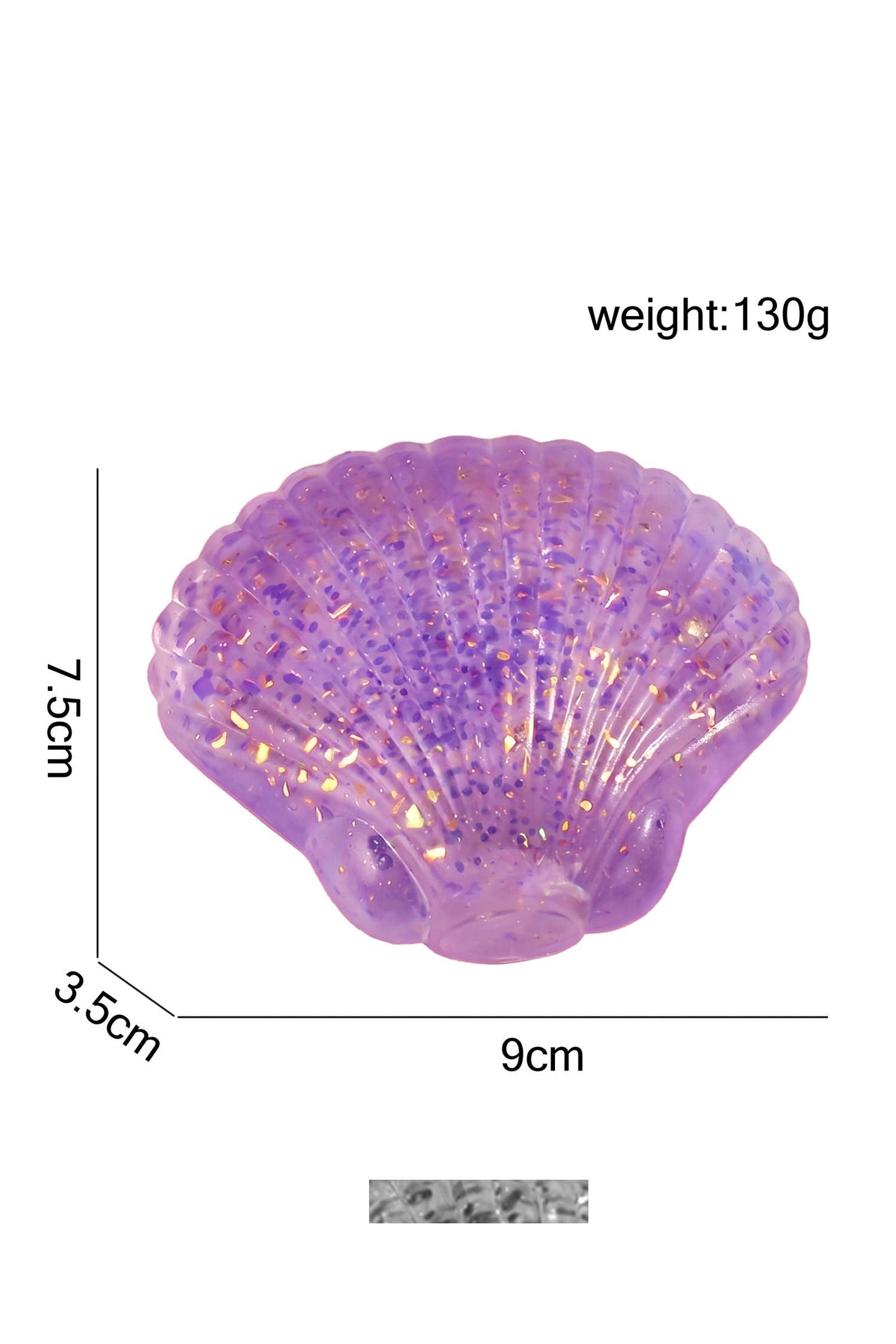 Seashell Shaped Glitter Squishy Stress Relief Squeeze Toy