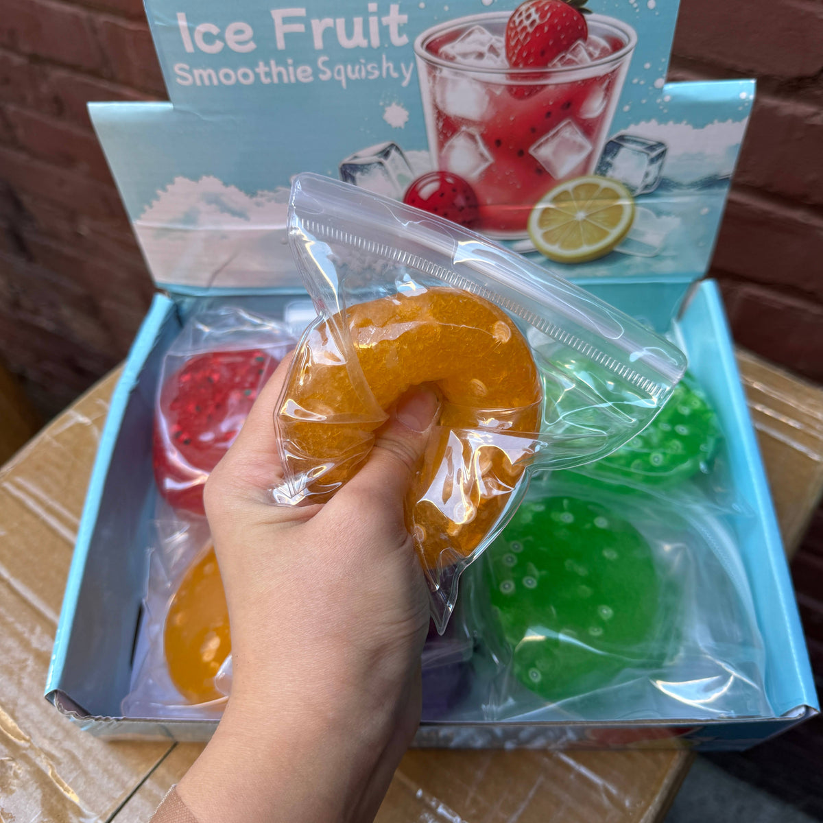 Mixed Fruit Icy Slushy Ball Squishy w/Charms 12/pk | A009