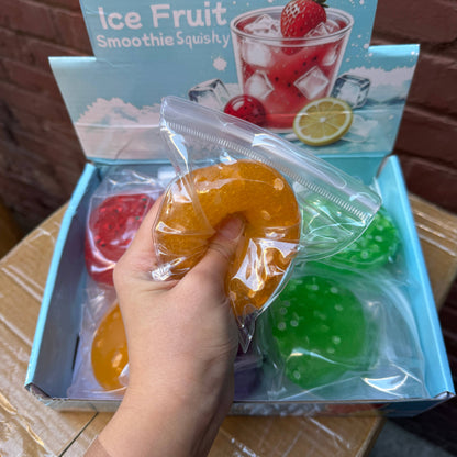 Mixed Fruit Icy Slushy Ball Squishy w/Charms 12/pk | A009