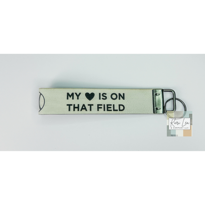 Leather Wristlet - Softball Mom (White)|8435