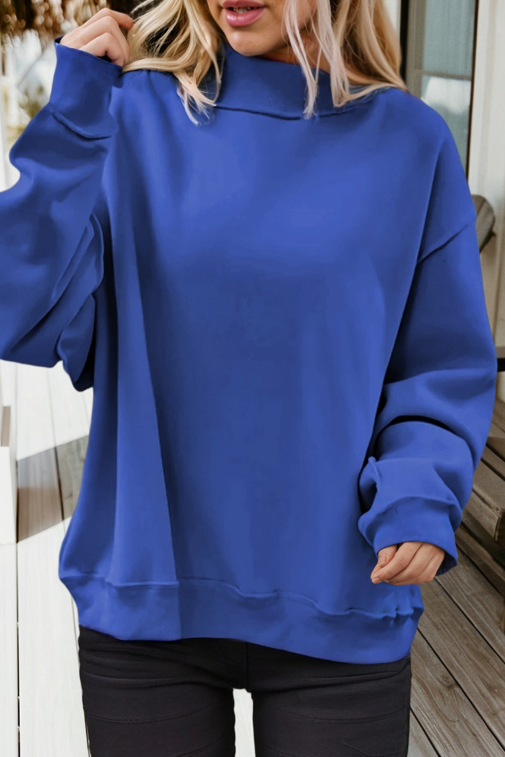 66 Game Day Oversize Reversible Mock Neck Sweatshirt (S-XL)