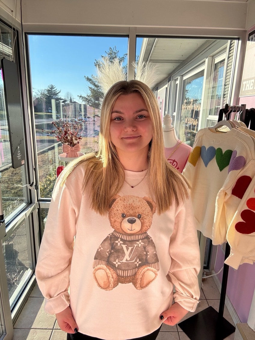 Bear Cream Sweatshirt|8728