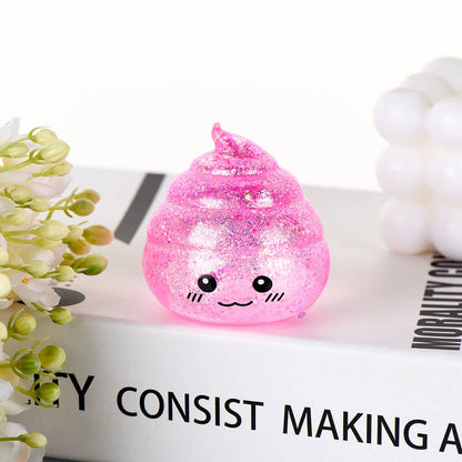 Maltose Glitter smiley Poop Squeeze Toy squishy fidget toy