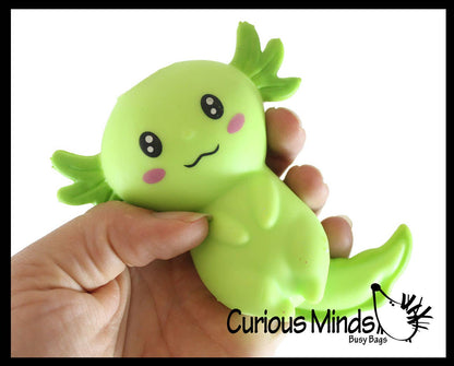 1 Axolotl Laying- Soft Creamy Doh Filled Squeeze Stress Ball