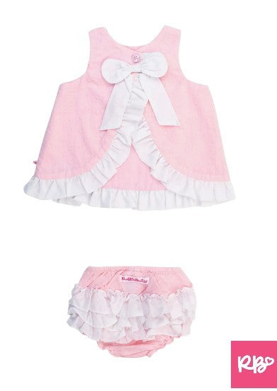 RB Pink Swiss Dot Swing Top & Bloomer Set|5954