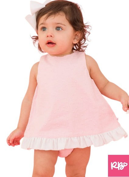 RB Pink Swiss Dot Swing Top & Bloomer Set|5957