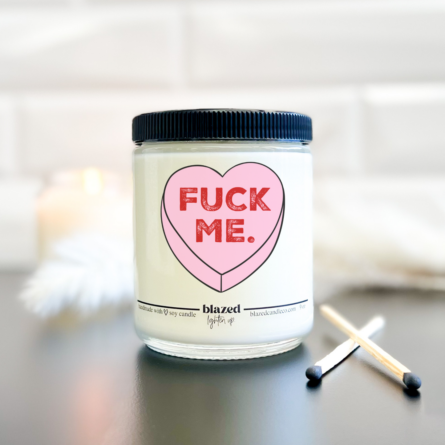 Fuck Me Conversation Heart Candle