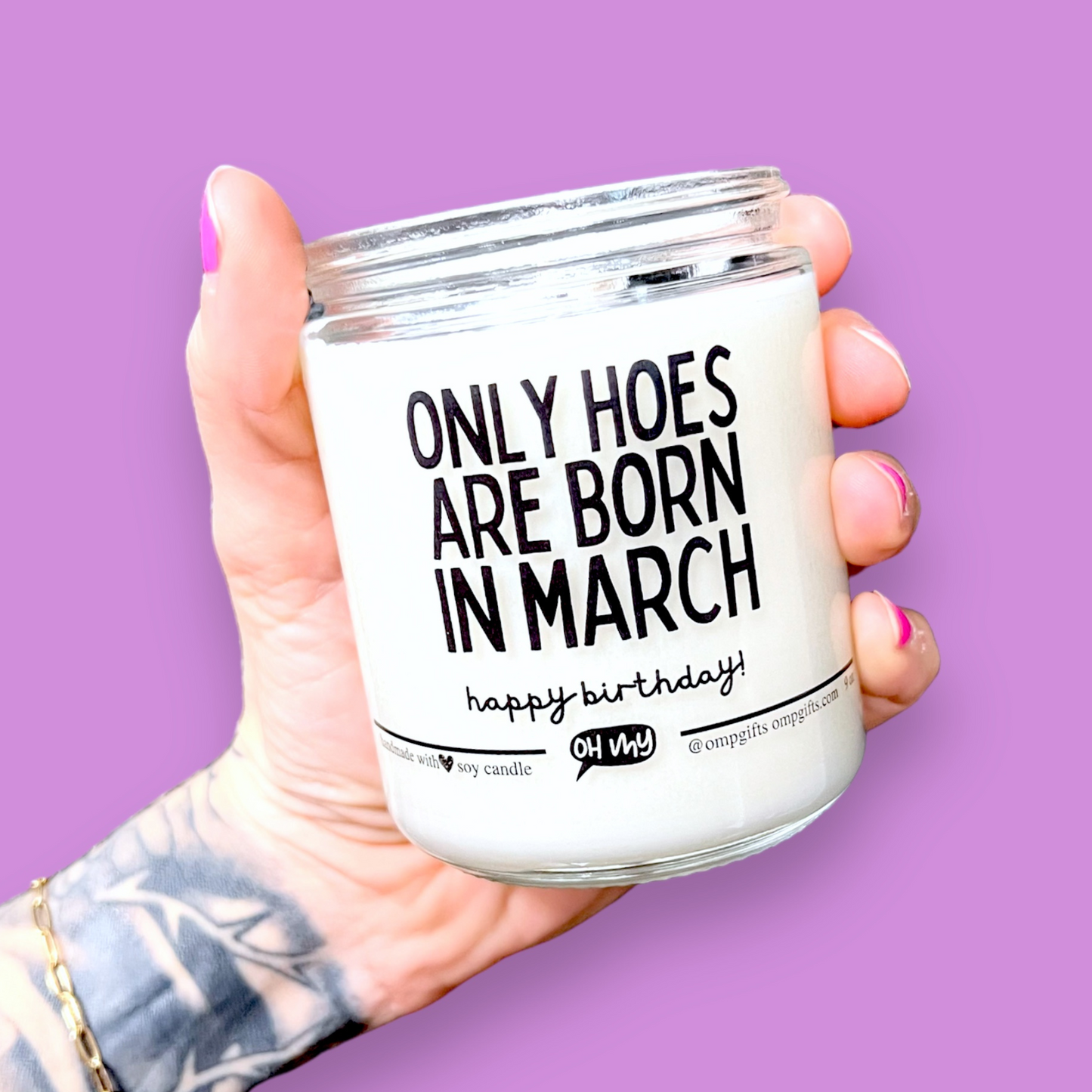 "Only Hoes Are Born In March" Funny Birthday Candle