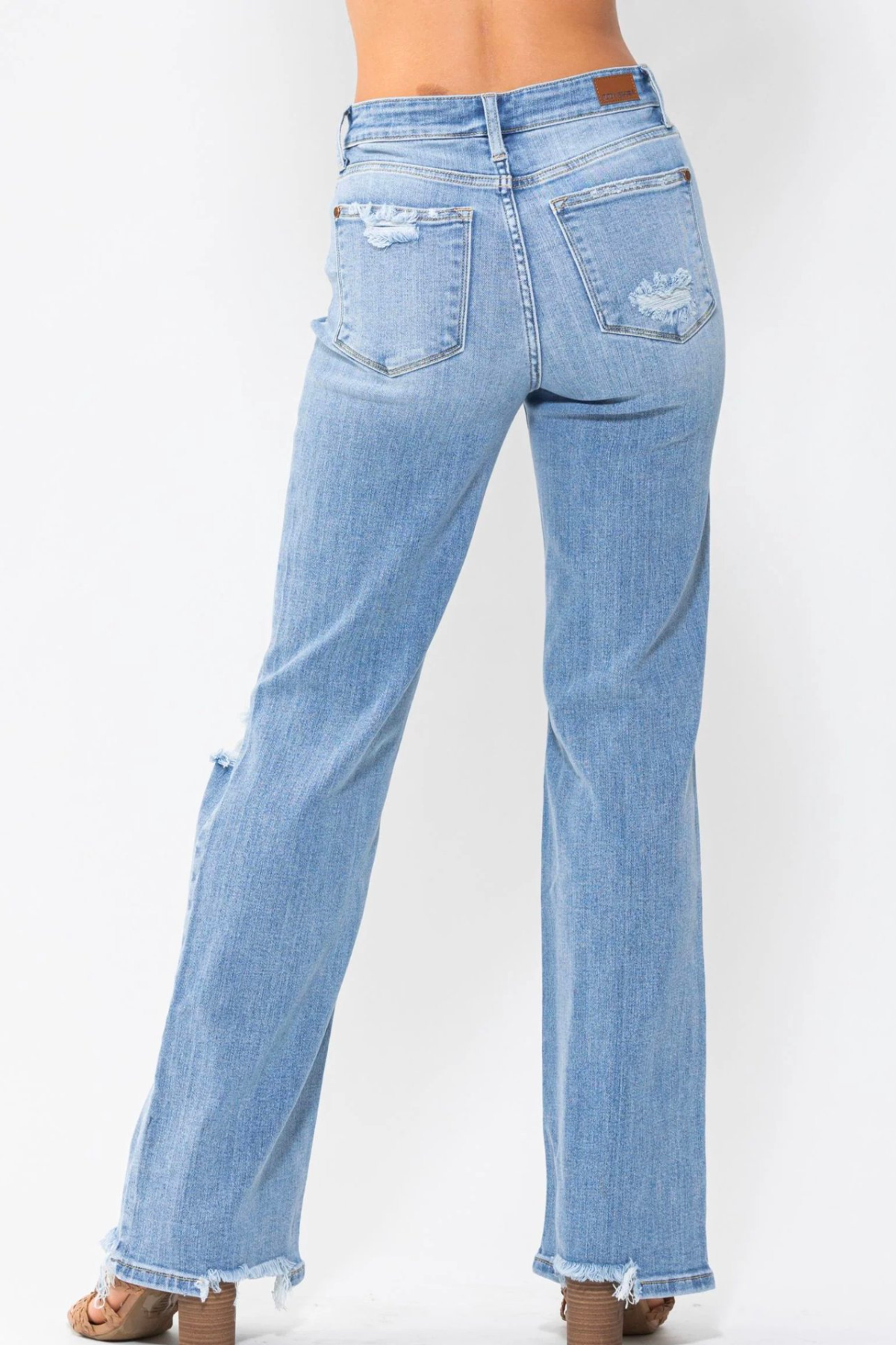 Judy Blue High Waist 90's W/ Knee Destroy Straight Jeans JB82502LT