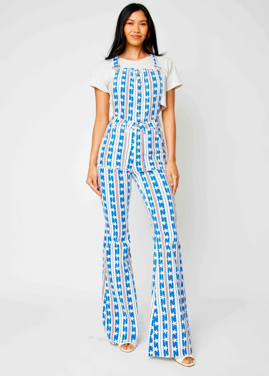 Judy Blue - USA Star Print Flare Overalls