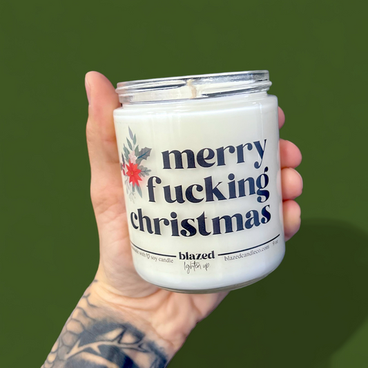 Merry Fucking Christmas Candle