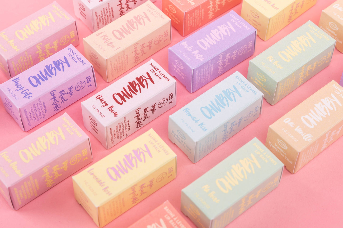 CHUBBY - Vegan Lip Balm: Mermaid Kiss ( Cotton Candy )