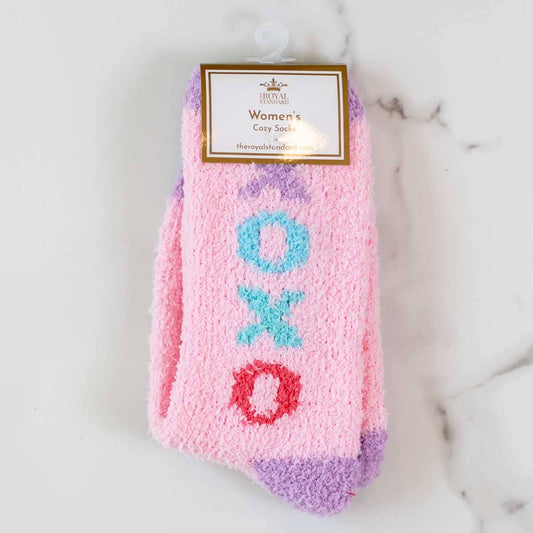 XOXO Cozy Socks   Pink/Multi   One Size