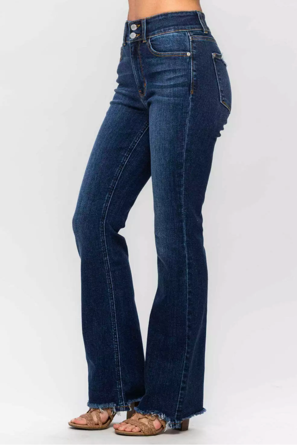 Judy Blue Full Size Frayed Hem Bootcut Jeans