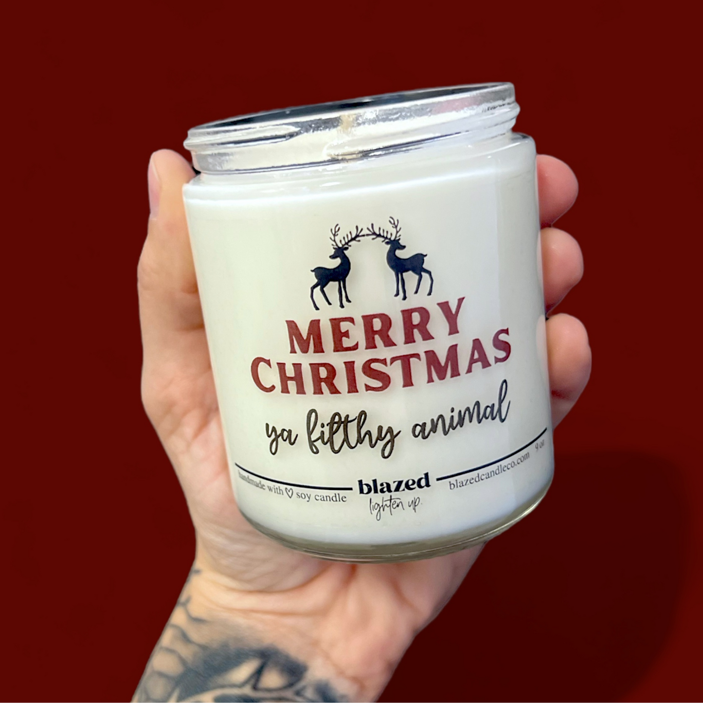 Merry Christmas Ya Filthy Animal - Funny Christmas Candle