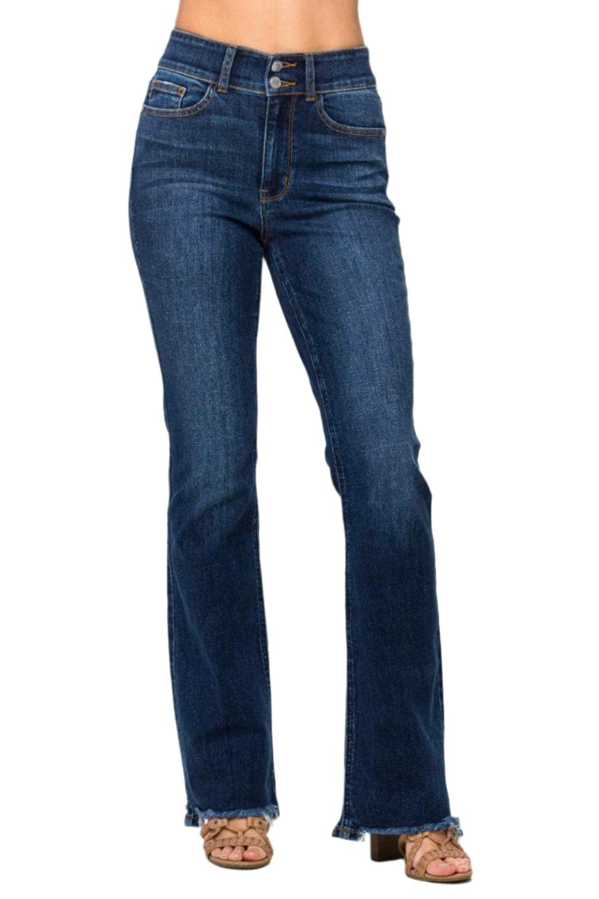 Judy Blue Full Size Frayed Hem Bootcut Jeans