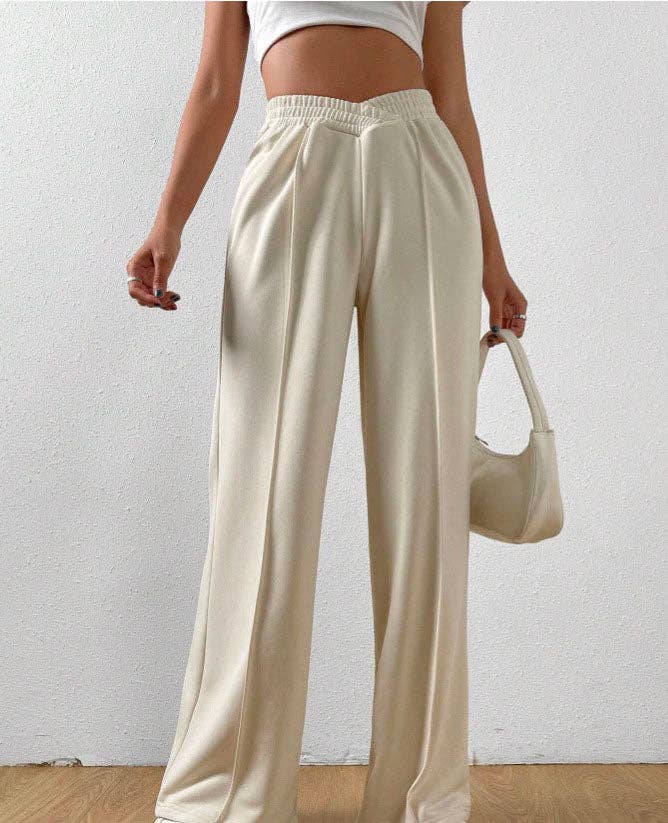 Wide Leg Sweatpants - Apricot