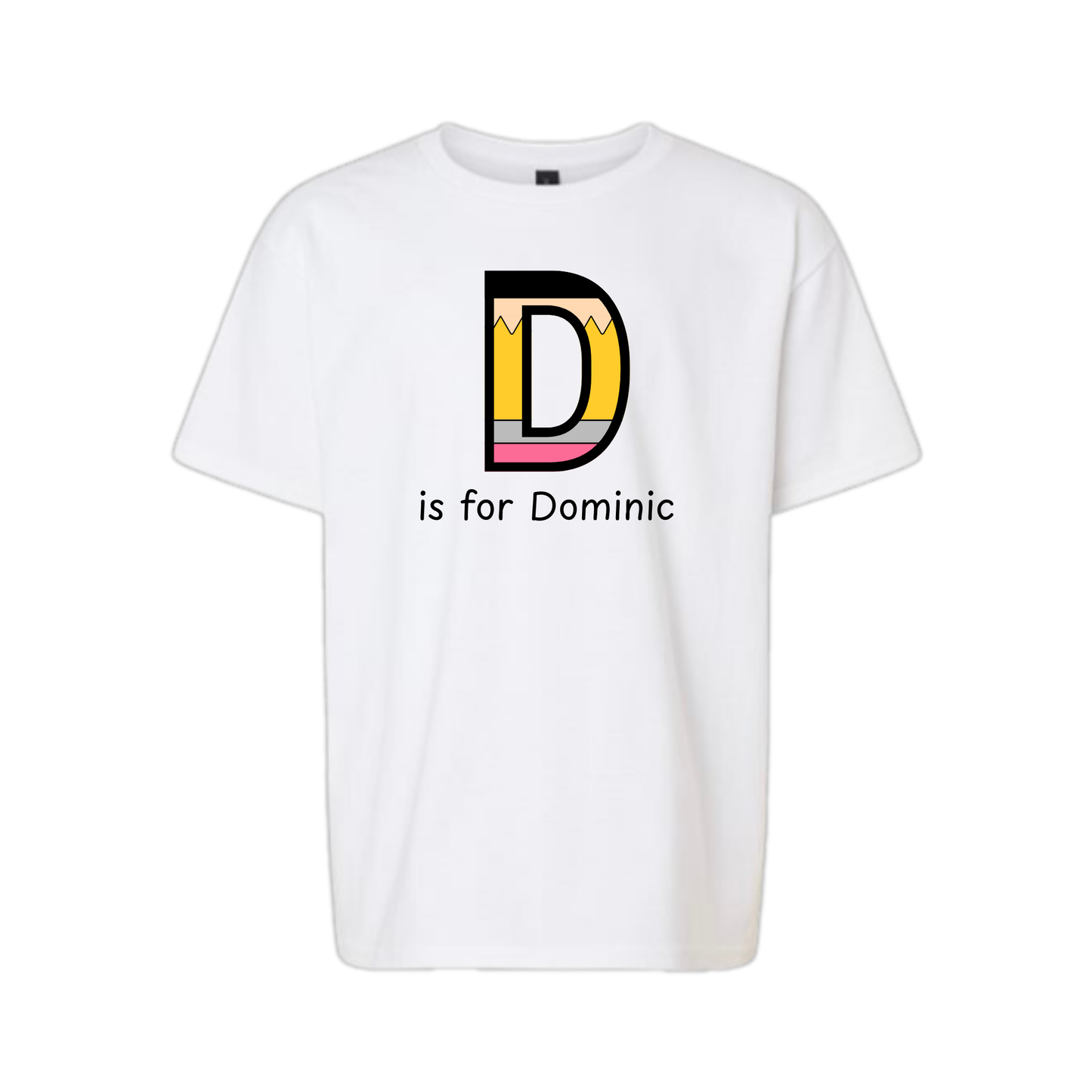 Personalized Pencil Letters Kids Graphic Tee