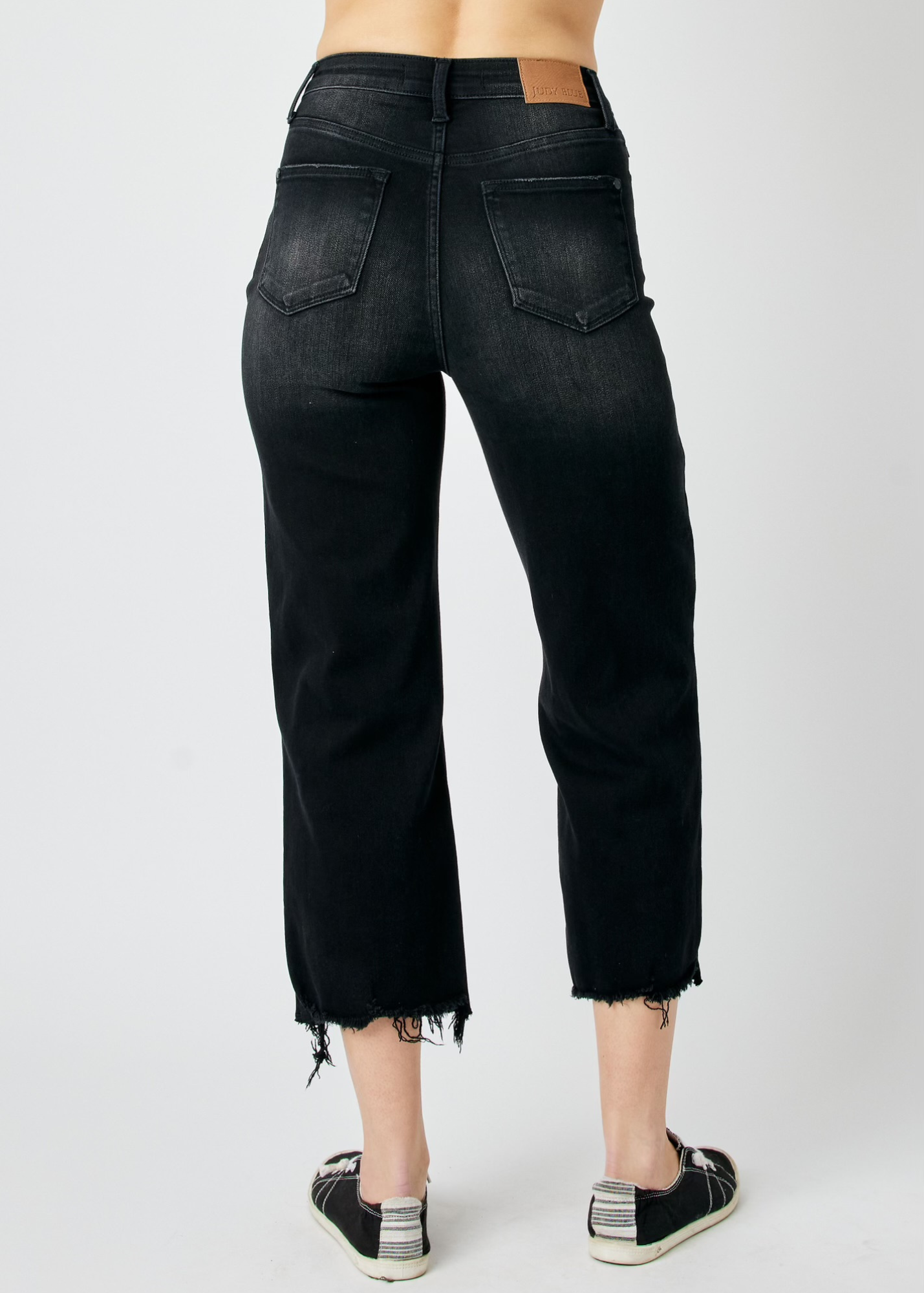 The Parker High Rise Raw Edge Denim - Black