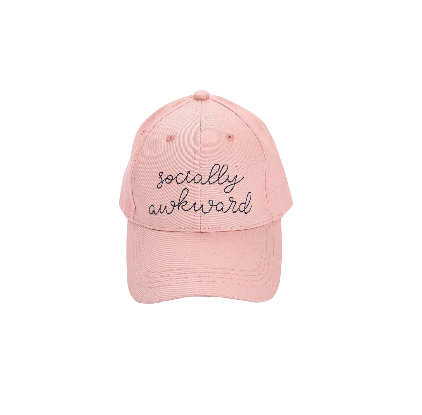 Cotton Pink Socially Awkward Embroidered Hat