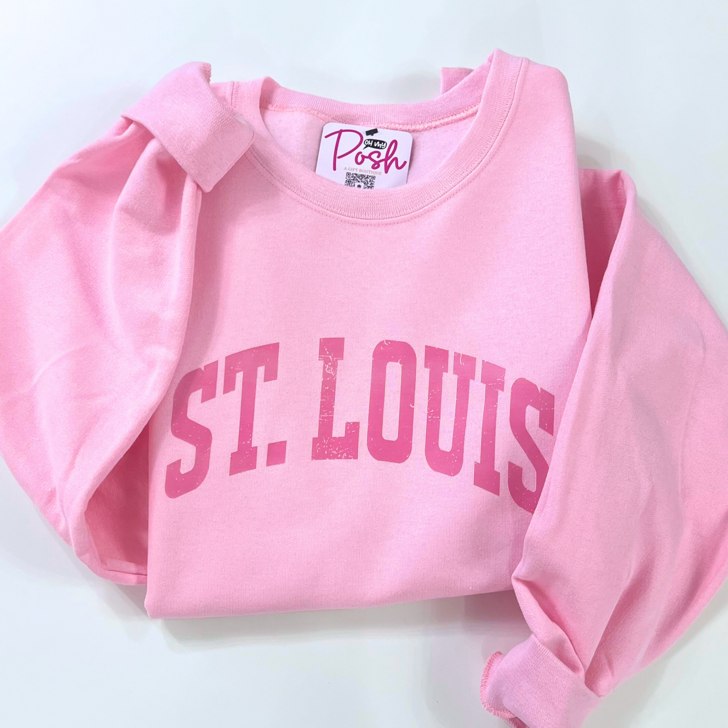 "Saint Louis" Crew Pink on Pink