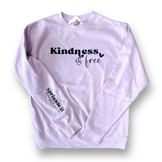 "Kindness Is Free" Sweatshirt Lilac